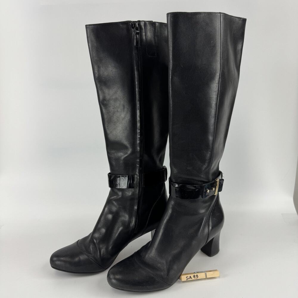 Cole Haan Miriam Black Leather Tall Riding Boots Women's Size 10 B - Picture 9 of 11